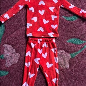 Cat & Jack Red Pajama Set with White Hearts